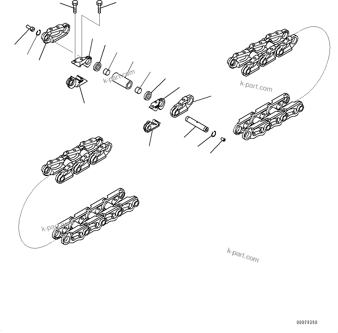 Komatsu parts book diagram for D375A-6 S/N 62001-UP (Mining Specification): TRACK LINK ASSEMBLY, (SUPPLY ONLY, 82 SET, SEALED AND LUBRICATED TYPE)(#60001-)