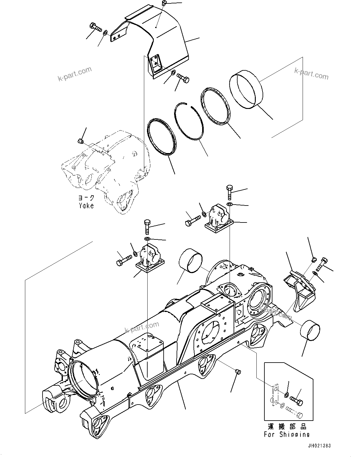 Komatsu parts book diagram for D375A-6 S/N 62001-UP (Mining Specification): TRACK FRAME, FRAME L.H.(#60371-)