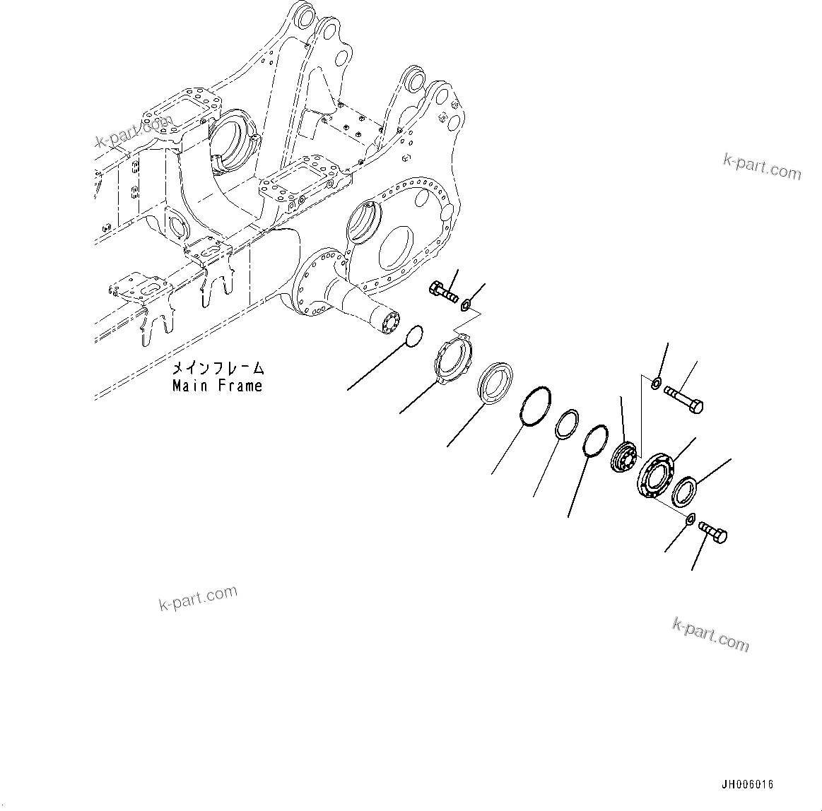 Komatsu parts book diagram for D375A-6 S/N 62001-UP (Mining Specification): TRACK FRAME, PIVOT, L.H.(#60001-)