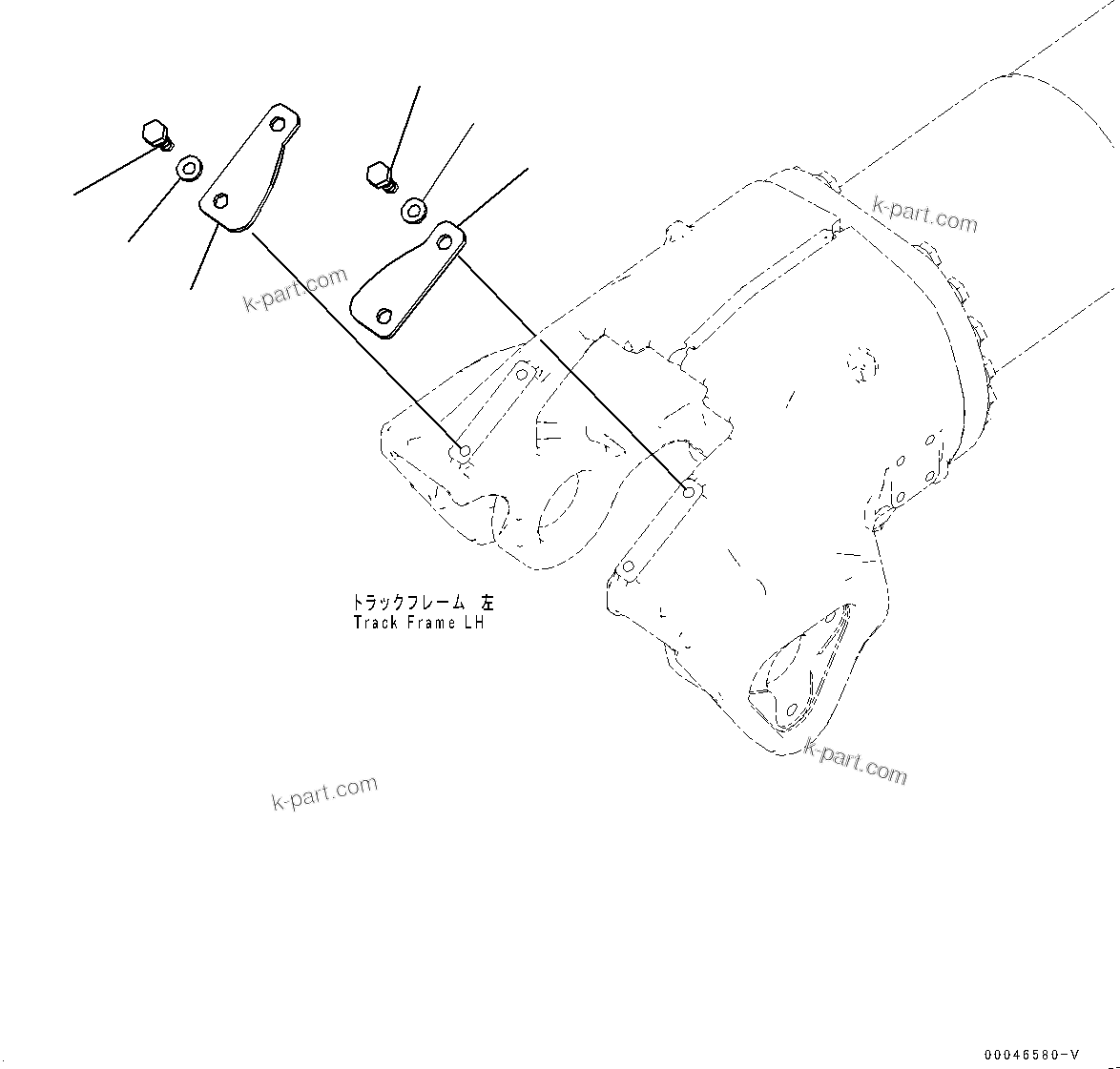 Komatsu parts book diagram for D375A-6 S/N 62001-UP (Mining Specification): TRACK FRAME, COVER, L.H.(#60001-)