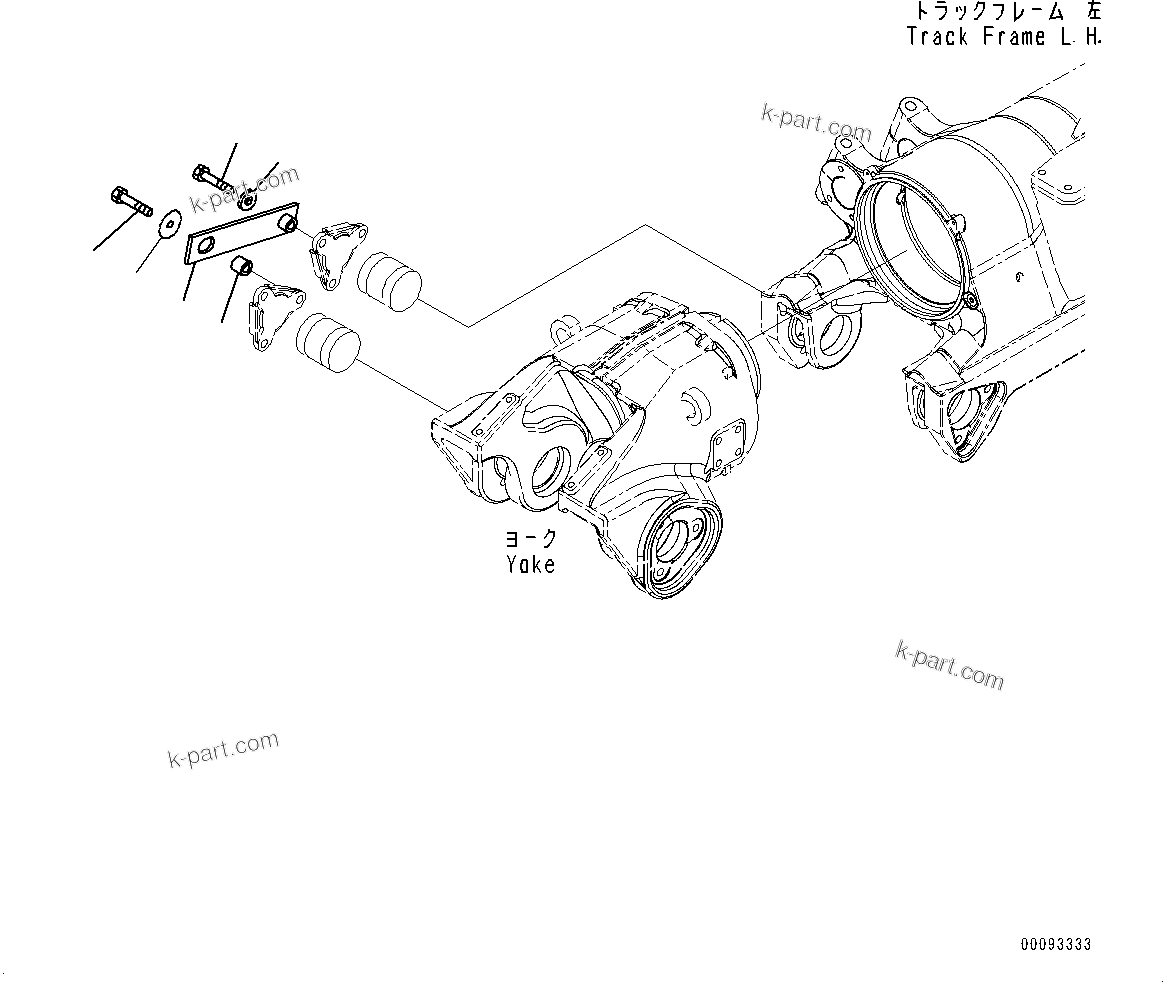 Komatsu parts book diagram for D375A-6 S/N 62001-UP (Mining Specification): TRACK FRAME, SHIPPING PARTS, L.H.(#60001-)