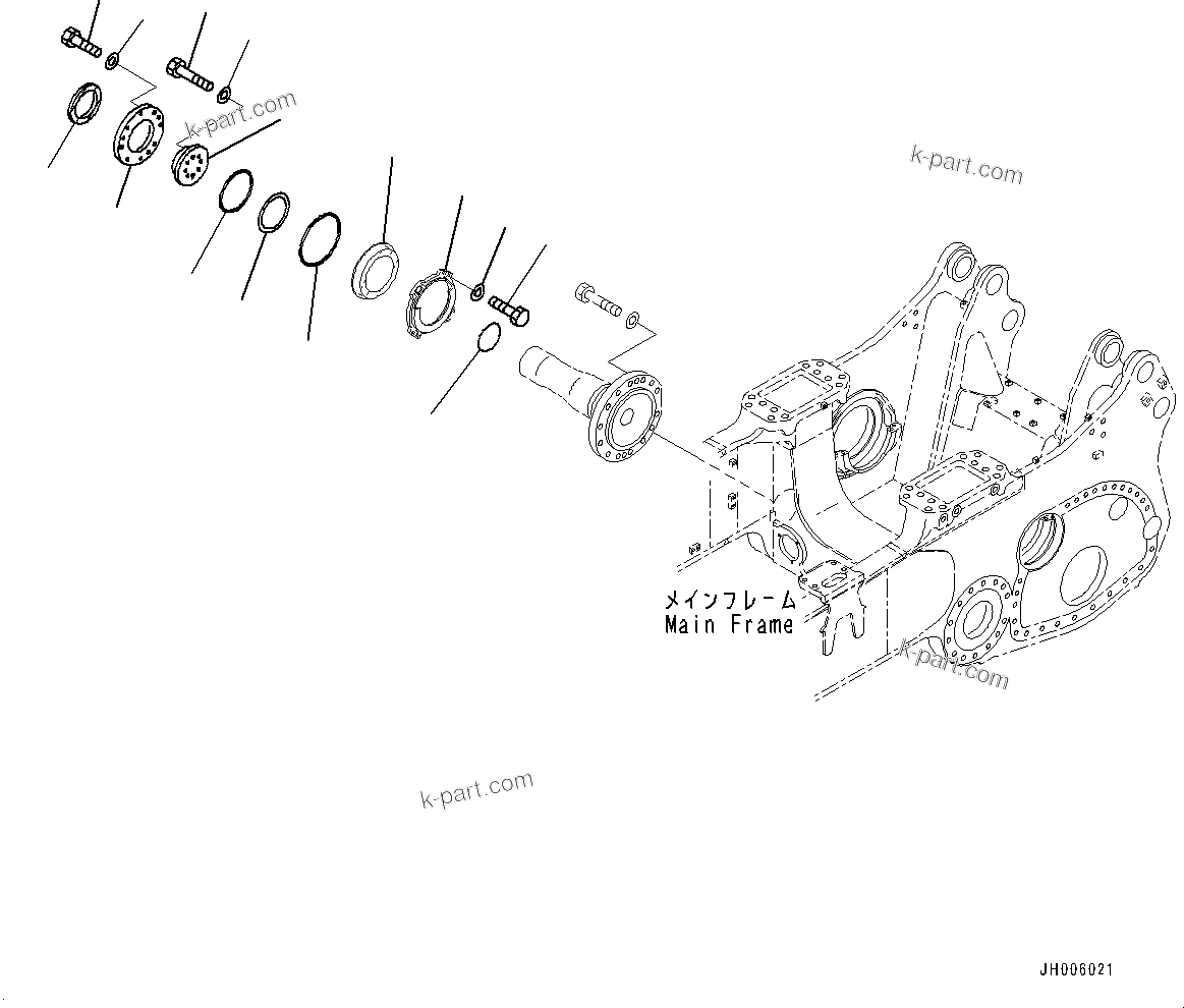 Komatsu parts book diagram for D375A-6 S/N 62001-UP (Mining Specification): TRACK FRAME, PIVOT, R.H.(#60001-)