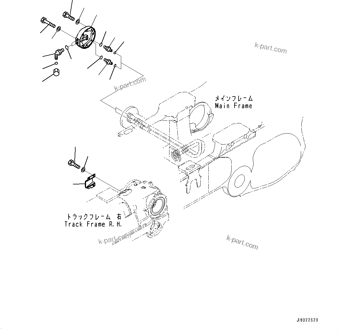 Komatsu parts book diagram for D375A-6 S/N 62001-UP (Mining Specification): TRACK FRAME, ELBOW AND COVER, R.H.(#60001-60370)