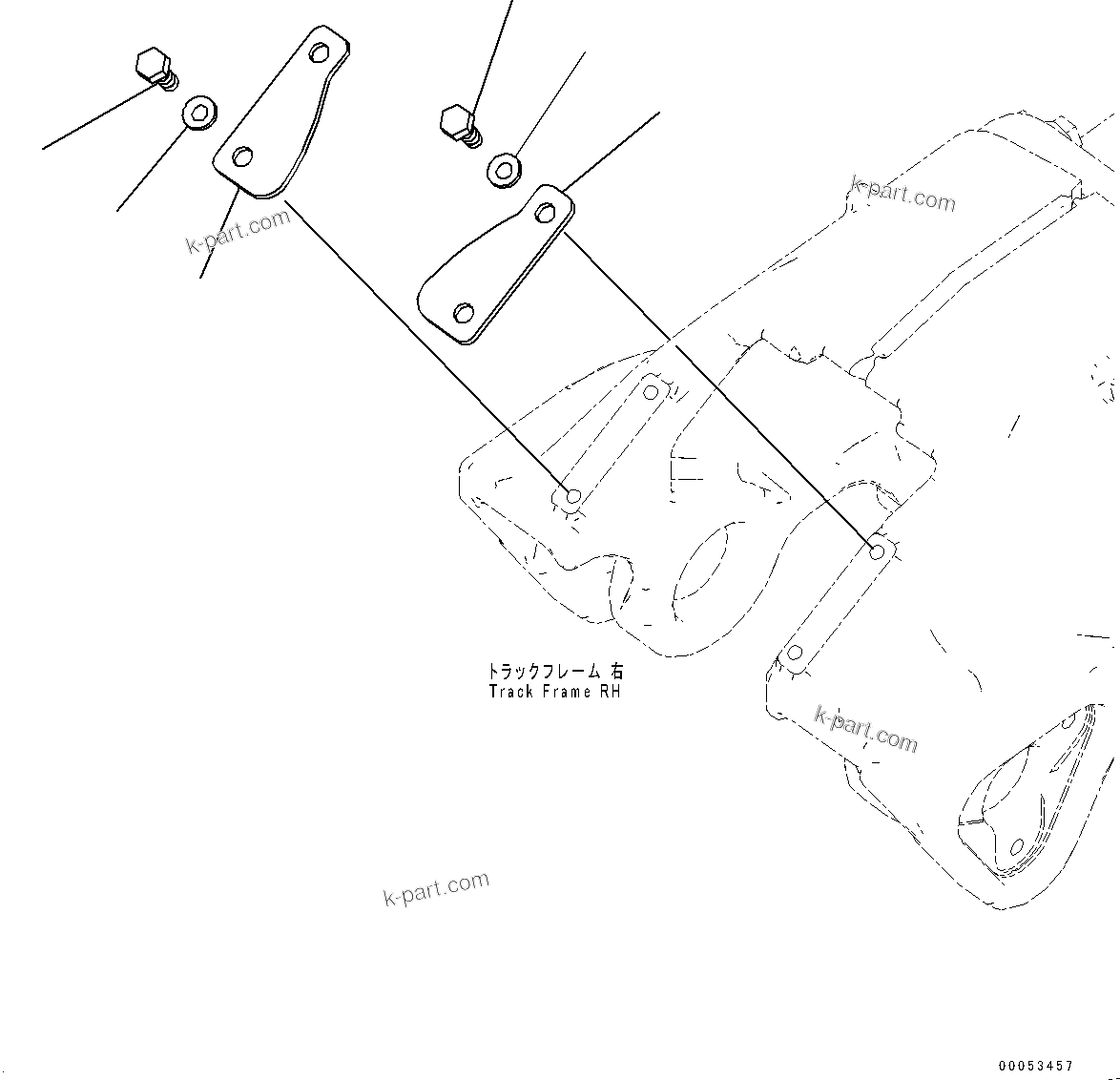 Komatsu parts book diagram for D375A-6 S/N 62001-UP (Mining Specification): TRACK FRAME, COVER, R.H.(#60001-)