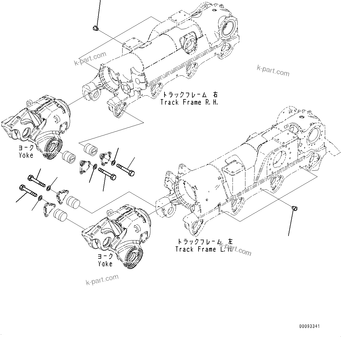 Komatsu parts book diagram for D375A-6 S/N 62001-UP (Mining Specification): TRACK FRAME, PLUG(#60001-)