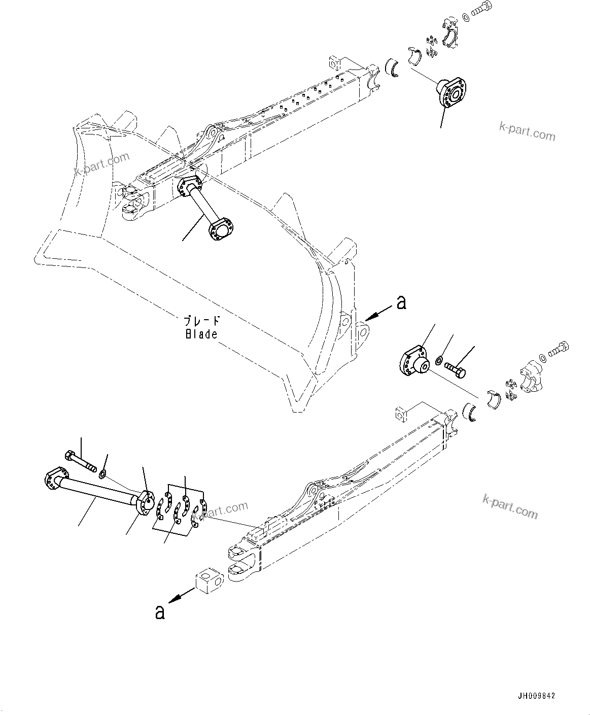 Komatsu parts book diagram for D375A-6 S/N 62001-UP (Mining Specification): DOZER FRAME, ARM(#60001-)