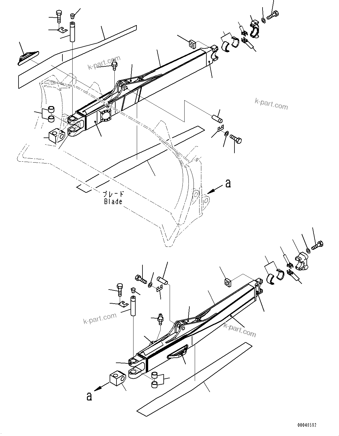 Komatsu parts book diagram for D375A-6 S/N 62001-UP (Mining Specification): DOZER FRAME, FRAME(#60001-60287)
