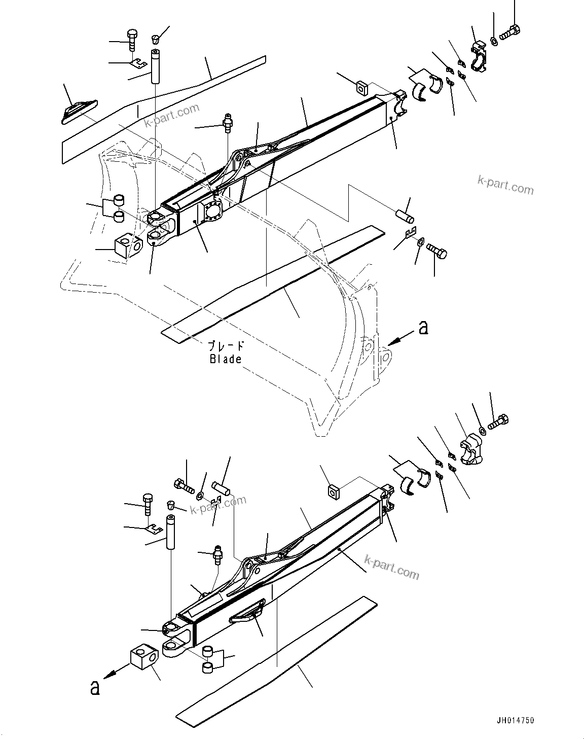 Komatsu parts book diagram for D375A-6 S/N 62001-UP (Mining Specification): DOZER FRAME, FRAME(#60288-)