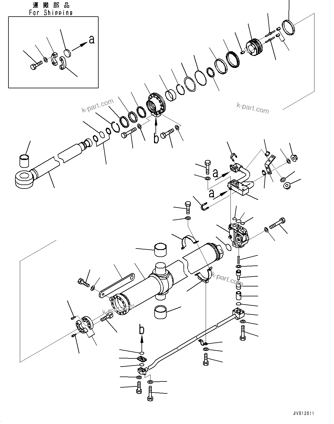 Komatsu parts book diagram for D375A-6 S/N 62001-UP (Mining Specification): DOZER BLADE LIFT CYLINDER, L.H.(#60001-60290)