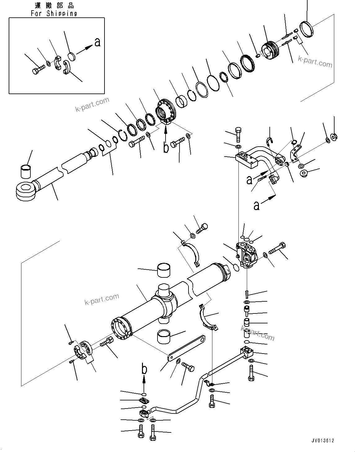 Komatsu parts book diagram for D375A-6 S/N 62001-UP (Mining Specification): DOZER BLADE LIFT CYLINDER, R.H.(#60001-60290)