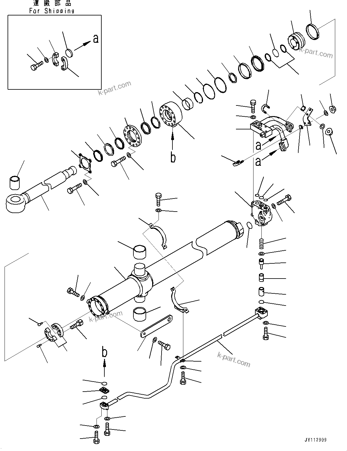 Komatsu parts book diagram for D375A-6 S/N 62001-UP (Mining Specification): DOZER BLADE LIFT CYLINDER, INNER PARTS, BLADE LIFT CYLINDER, R.H.(#60831-)