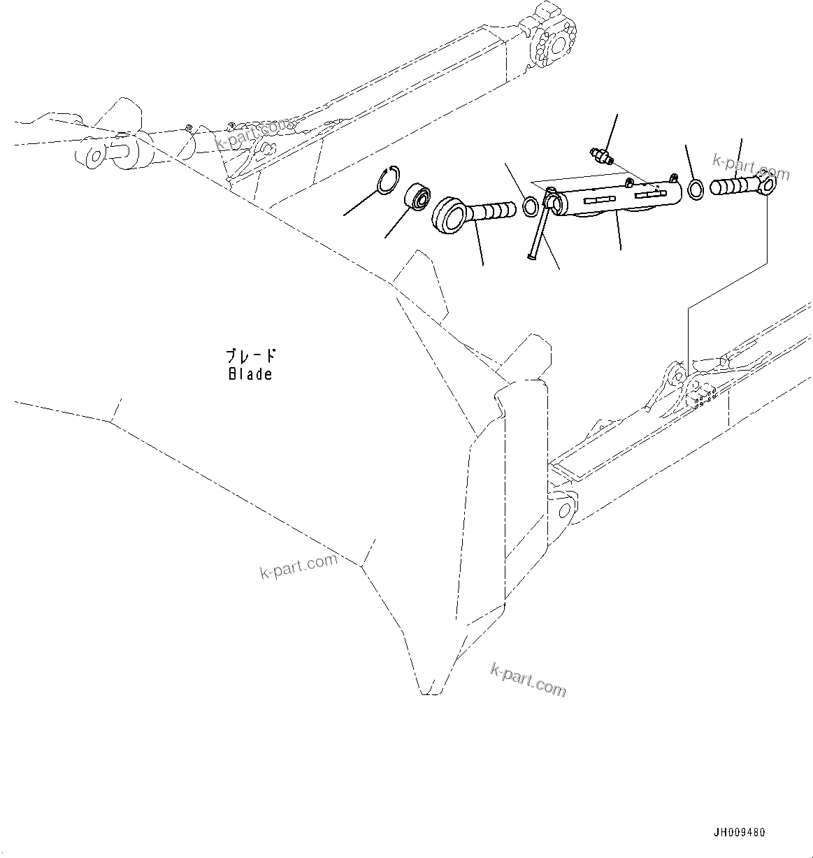 Komatsu parts book diagram for D375A-6 S/N 62001-UP (Mining Specification): DOZER BLADE TILT CYLINDER AND BRACE, BRACE(#60417-)