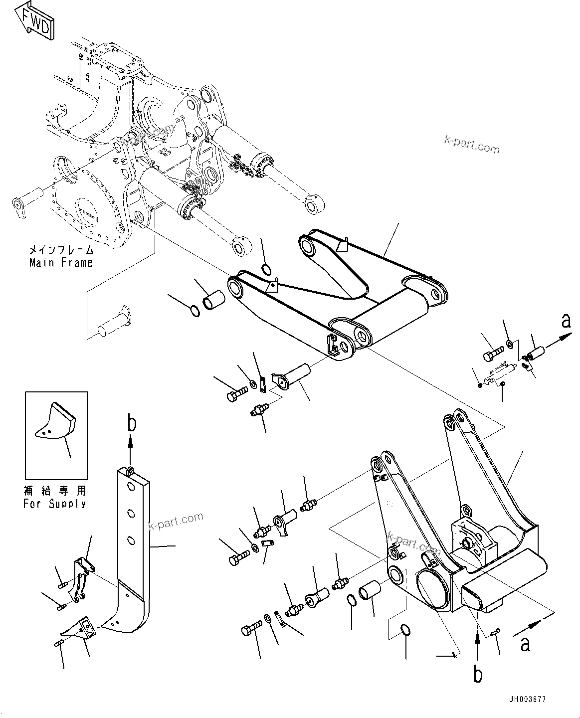Komatsu parts book diagram for D375A-6 S/N 62001-UP (Mining Specification): RIPPER, BEAM AND ARM (VARIABLE DIGGING ANGLE GIANT RIPPER, SHORT PROTECTOR, PUSHER BLOCK)(#60001-60340)
