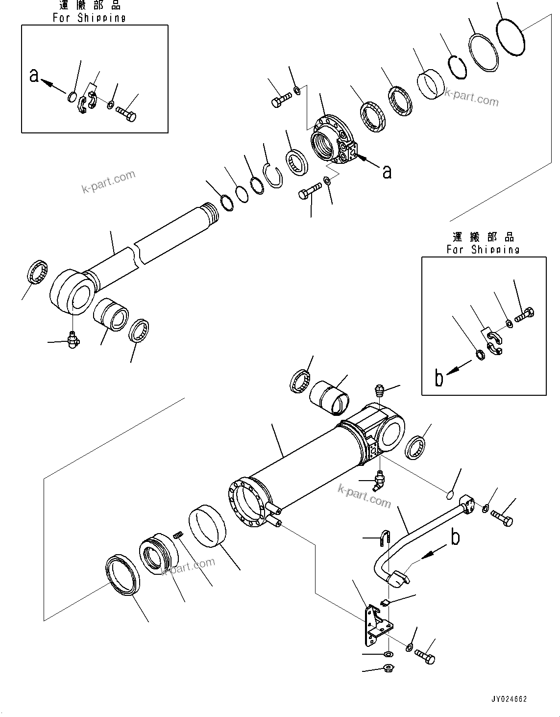 Komatsu parts book diagram for D375A-6 S/N 62001-UP (Mining Specification): RIPPER, INNER PARTS, RIPPER TILT CYLINDER, L.H.(#60275-60916)