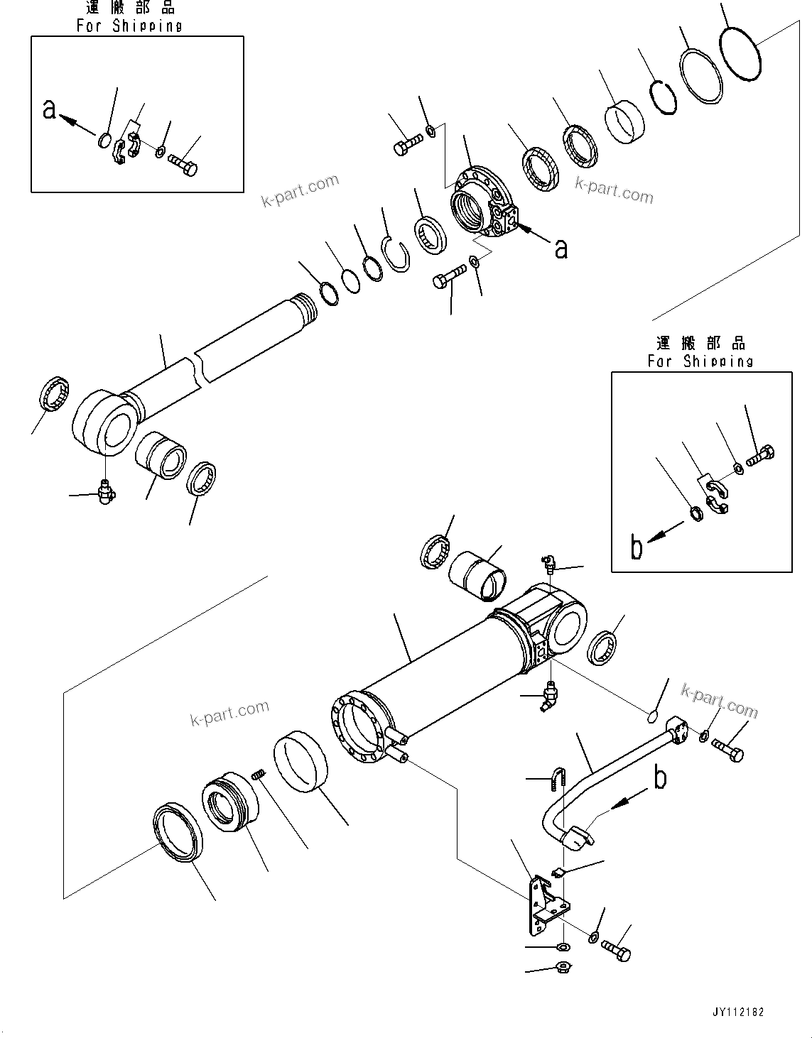Komatsu parts book diagram for D375A-6 S/N 62001-UP (Mining Specification): RIPPER, INNER PARTS, RIPPER TILT CYLINDER, L.H.(#60917-)