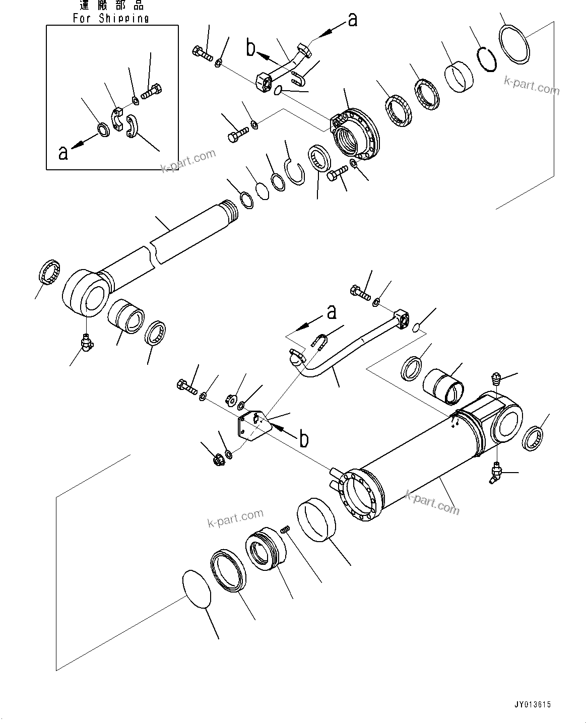Komatsu parts book diagram for D375A-6 S/N 62001-UP (Mining Specification): RIPPER, INNER PARTS, RIPPER TILT CYLINDER, R.H.(#60006-60274)
