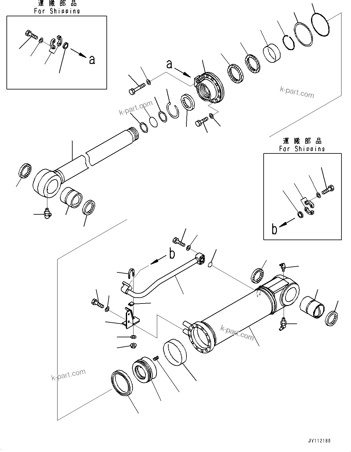 Komatsu parts book diagram for D375A-6 S/N 62001-UP (Mining Specification): RIPPER, INNER PARTS, RIPPER TILT CYLINDER, R.H.(#60917-)