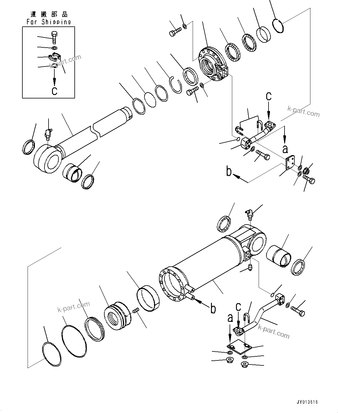 Komatsu parts book diagram for D375A-6 S/N 62001-UP (Mining Specification): RIPPER, INNER PARTS, RIPPER LIFT CYLINDER, L.H.(#60001-60274)