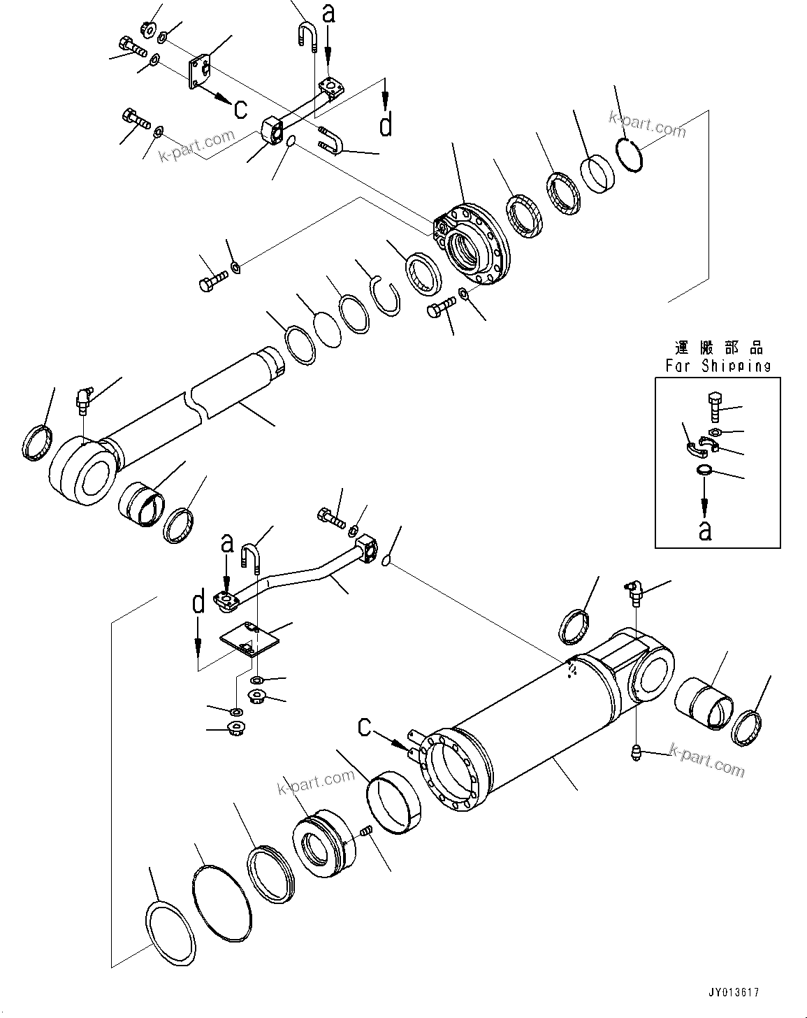 Komatsu parts book diagram for D375A-6 S/N 62001-UP (Mining Specification): RIPPER LIFT CYLINDER, RIPPER LIFT CYLINDER, R.H.(#60001-60003)