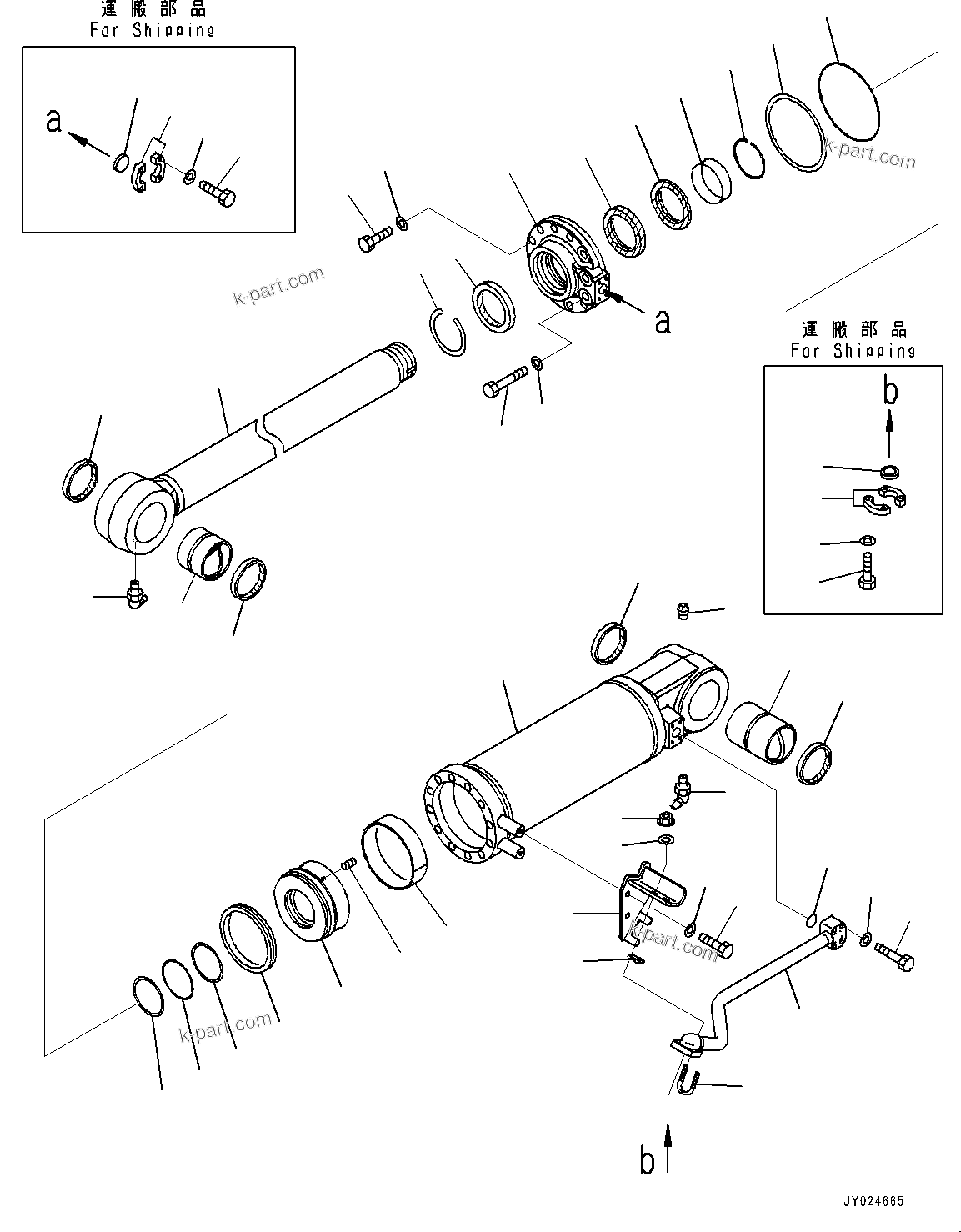 Komatsu parts book diagram for D375A-6 S/N 62001-UP (Mining Specification): RIPPER, INNER PARTS, RIPPER LIFT CYLINDER, R.H.(#60275-60916)