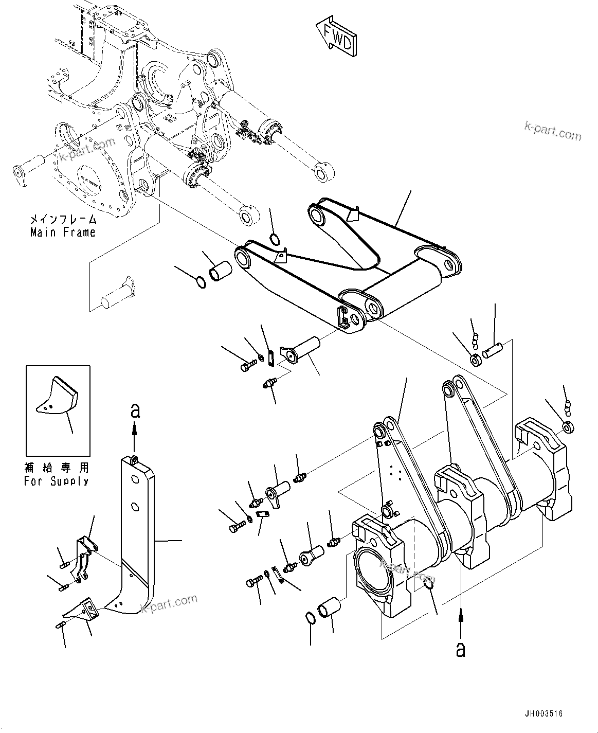 Komatsu parts book diagram for D375A-6 S/N 62001-UP (Mining Specification): RIPPER, BEAM AND ARM (VARIABLE DIGGING ANGLE MULTI-SHANK RIPPER)(#60001-)