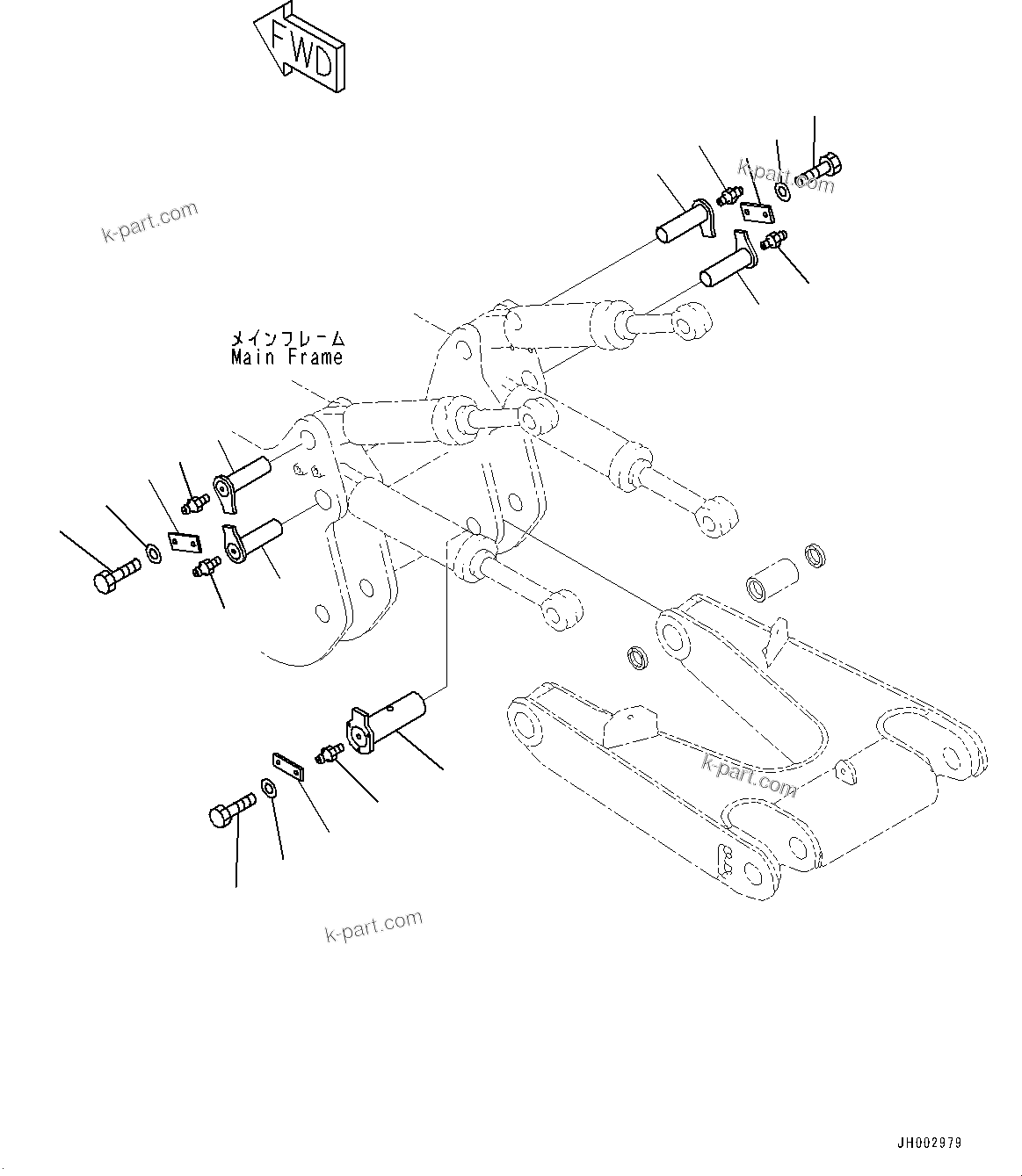 Komatsu parts book diagram for D375A-6 S/N 62001-UP (Mining Specification): RIPPER MOUNTING PIN, (#60001-)