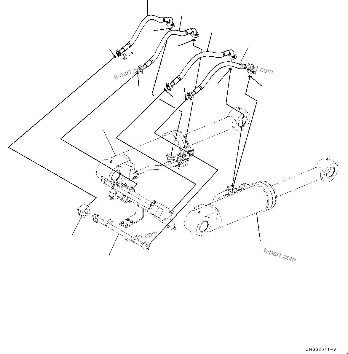 Komatsu parts book diagram for D375A-6 S/N 62001-UP (Mining Specification): RIPPER LIFT CYLINDER, LIFT CYLINDER PIPING(#60001-60003)