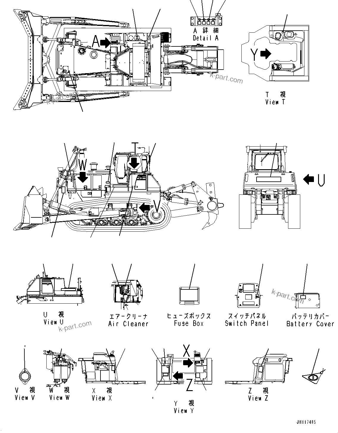 Komatsu parts book diagram for D375A-6 S/N 62001-UP (Mining Specification): MARKS AND NAME PLATES, (#62001-)