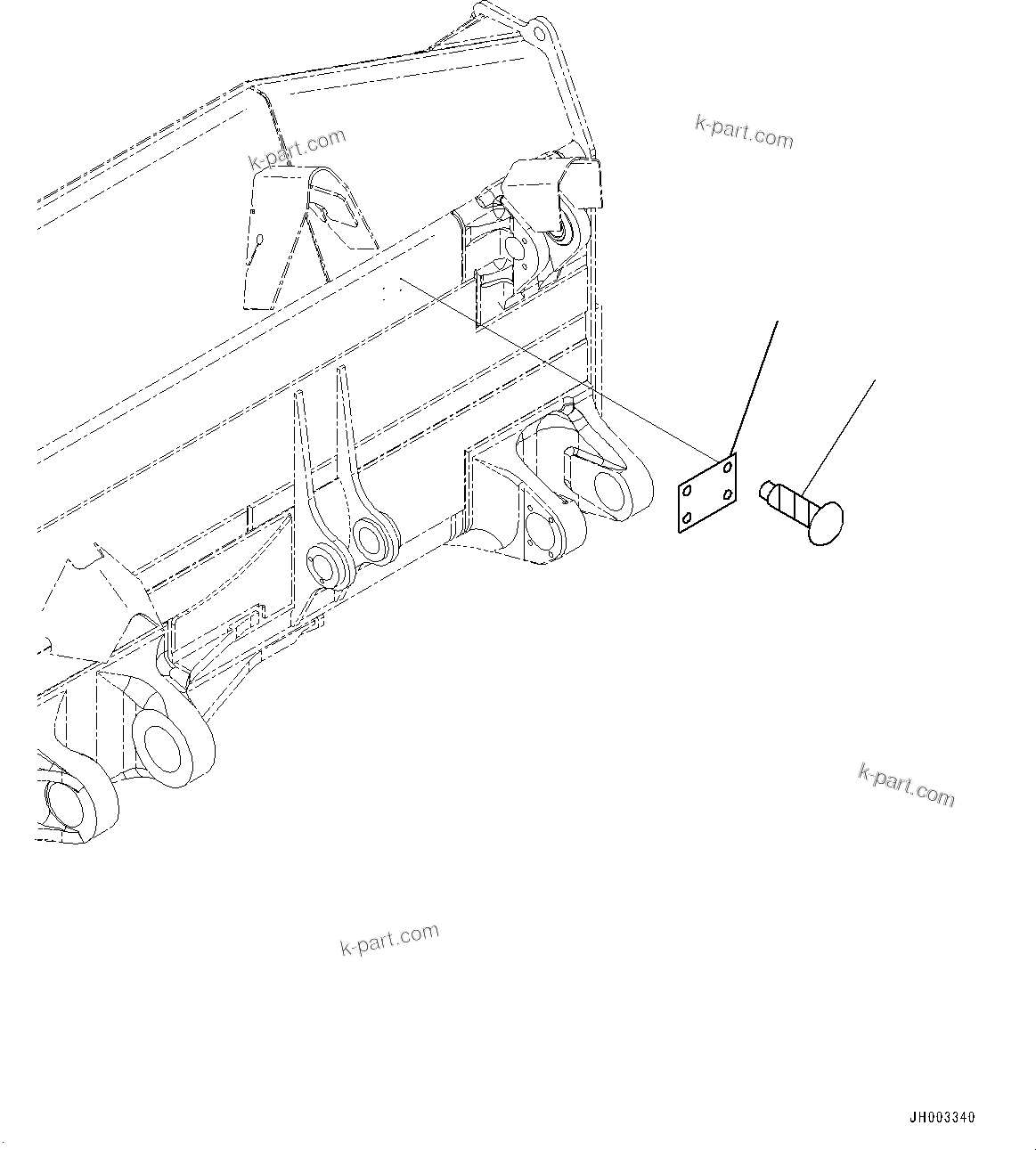 Komatsu parts book diagram for D375A-6 S/N 62001-UP (Mining Specification): DOZER BLADE PLATES, (#60663-)