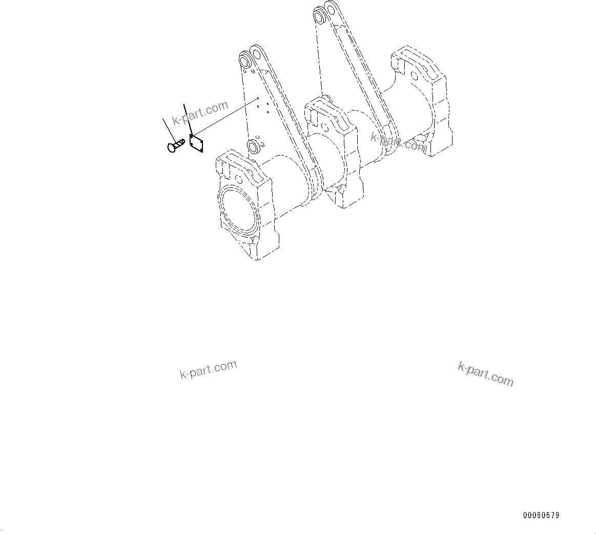 Komatsu parts book diagram for D375A-6 S/N 62001-UP (Mining Specification): RIPPER INSTALLATION PLATES, (1/2)(#60001-60876)