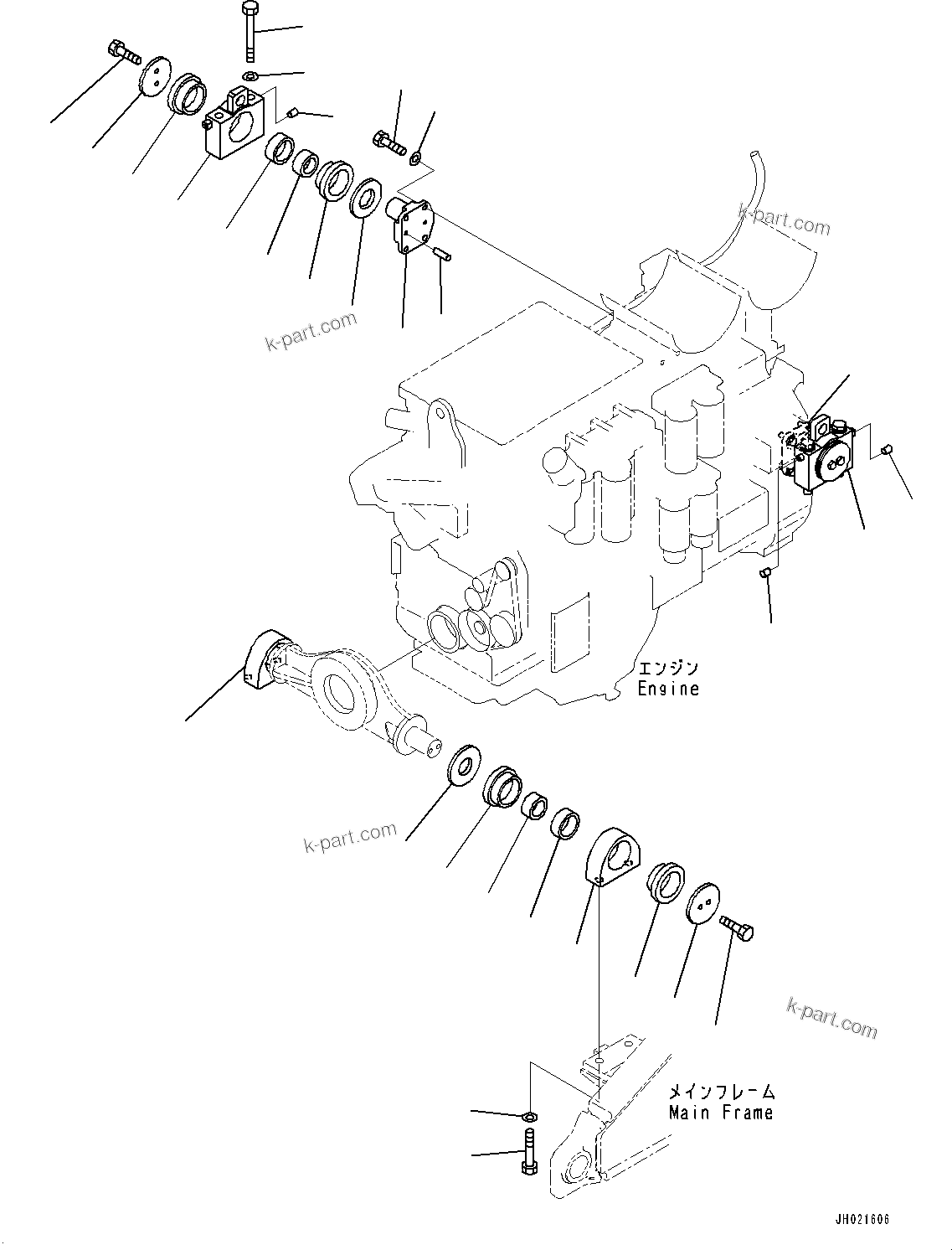Komatsu parts book diagram for D375AI-8 S/N 81001-UP: ENGINE MOUNTING, (#80015-)