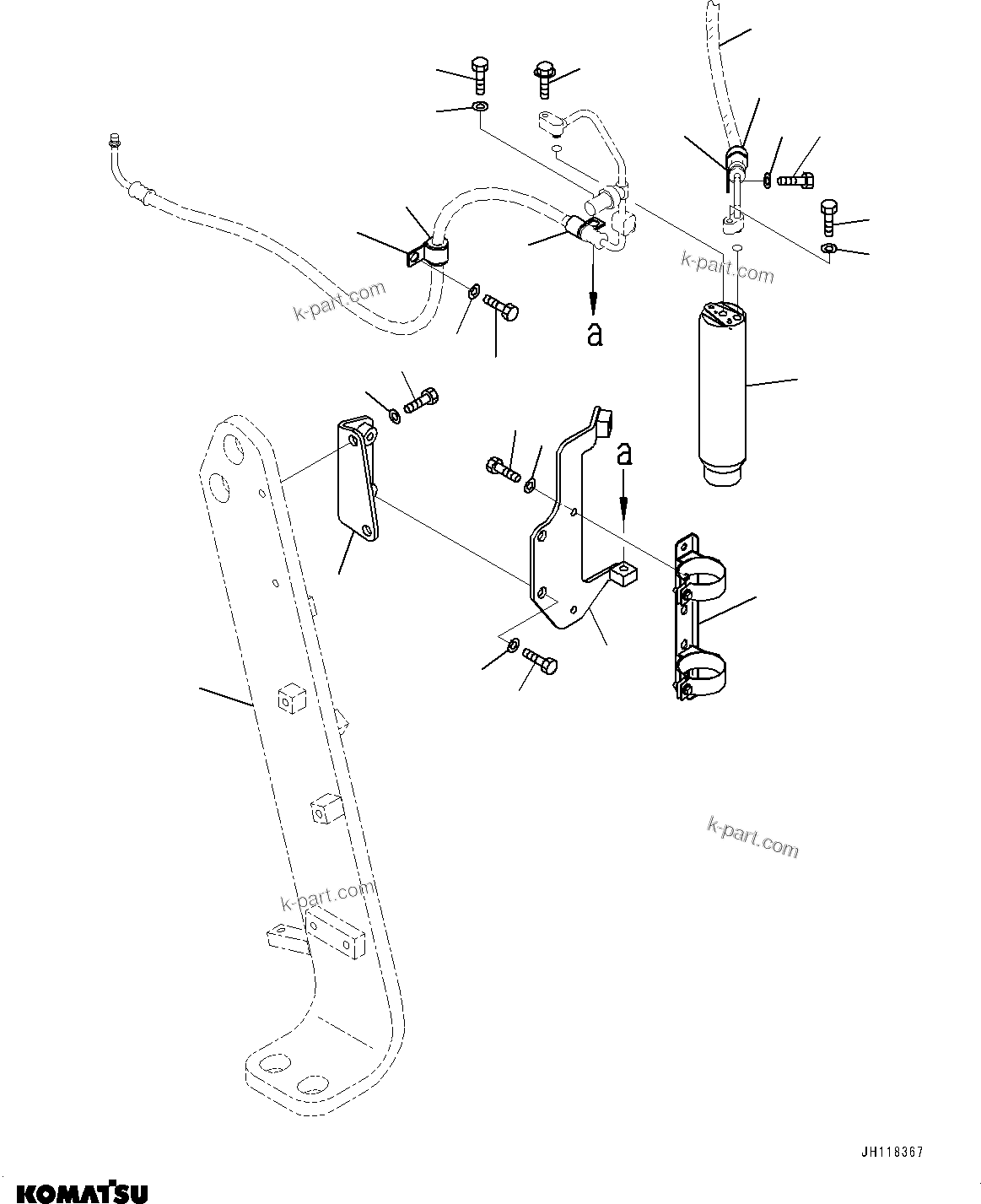 Komatsu parts book diagram for D375AI-8 S/N 81001-UP: AIR CONDITIONER COMPRESSOR, RECEIVER AND MOUNTING PARTS(#81001-)