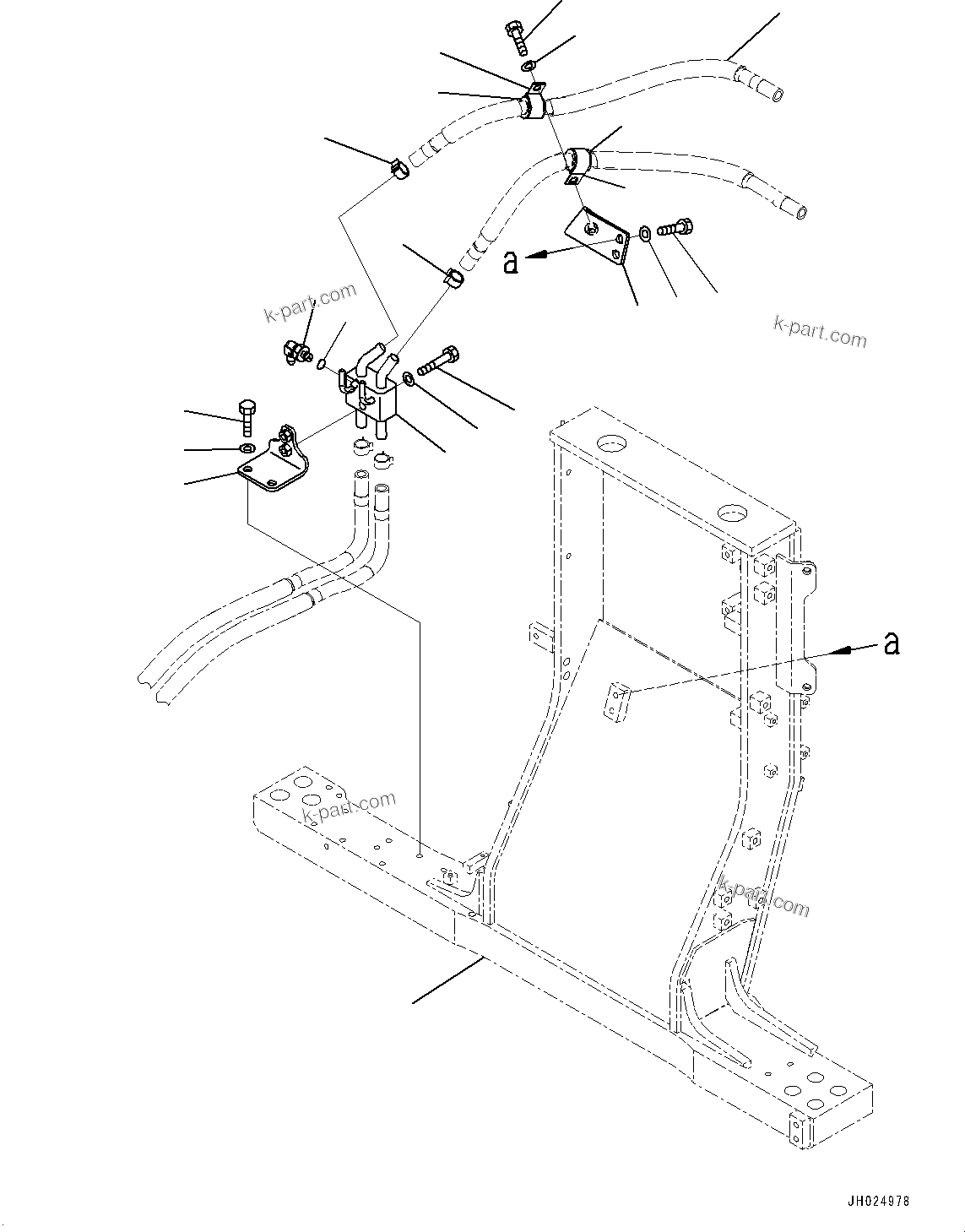 Komatsu parts book diagram for D375AI-8 S/N 81001-UP: HEATER PIPING, BRACKET(#80015-)