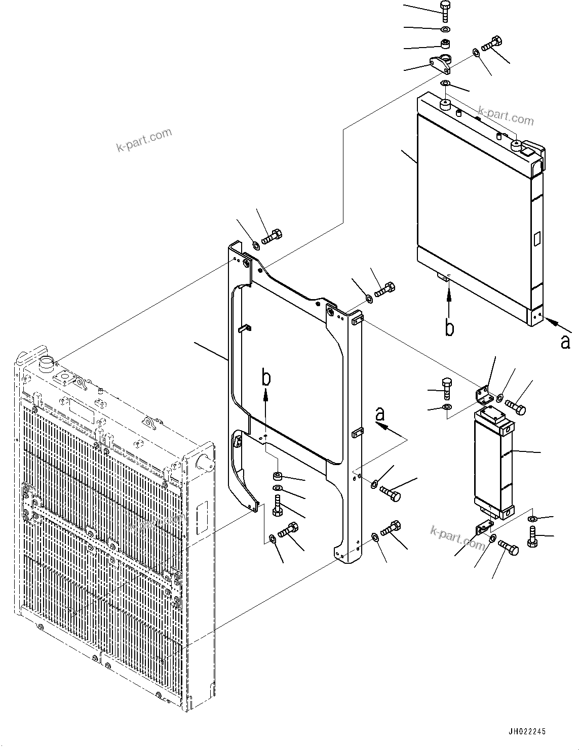 Komatsu parts book diagram for D375AI-8 S/N 81001-UP: COOLING SYSTEM, AFTERCOOLER(#81001-)