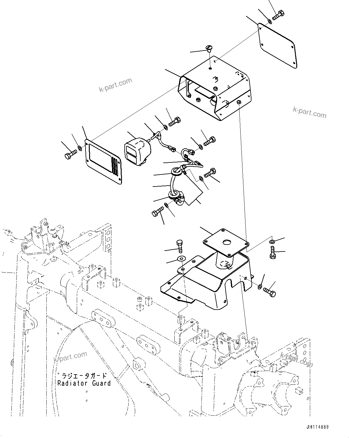 Komatsu parts book diagram for D375AI-8 S/N 81001-UP: HEADLAMP, HEADLAMP AND HORN, L.H.(#81001-)