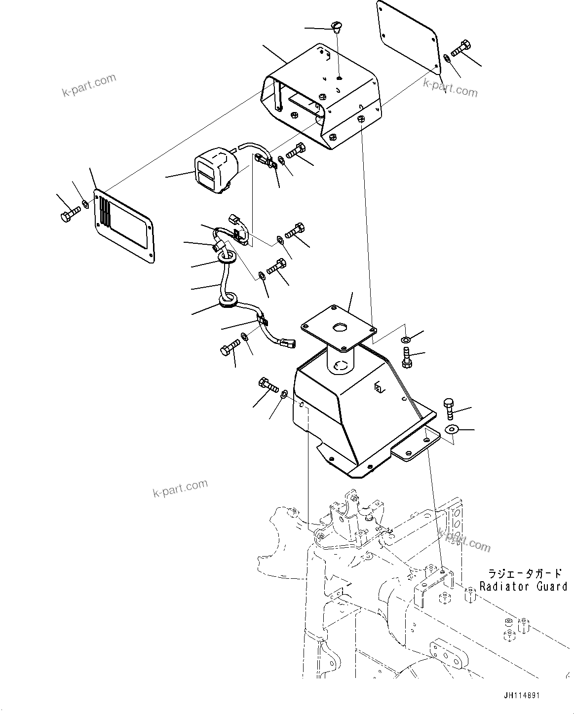 Komatsu parts book diagram for D375AI-8 S/N 81001-UP: HEADLAMP, HEADLAMP AND HORN, R.H.(#81001-)