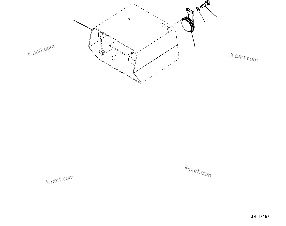 Komatsu parts book diagram for D375AI-8 S/N 81001-UP: HORN, L.H.(#81001-)