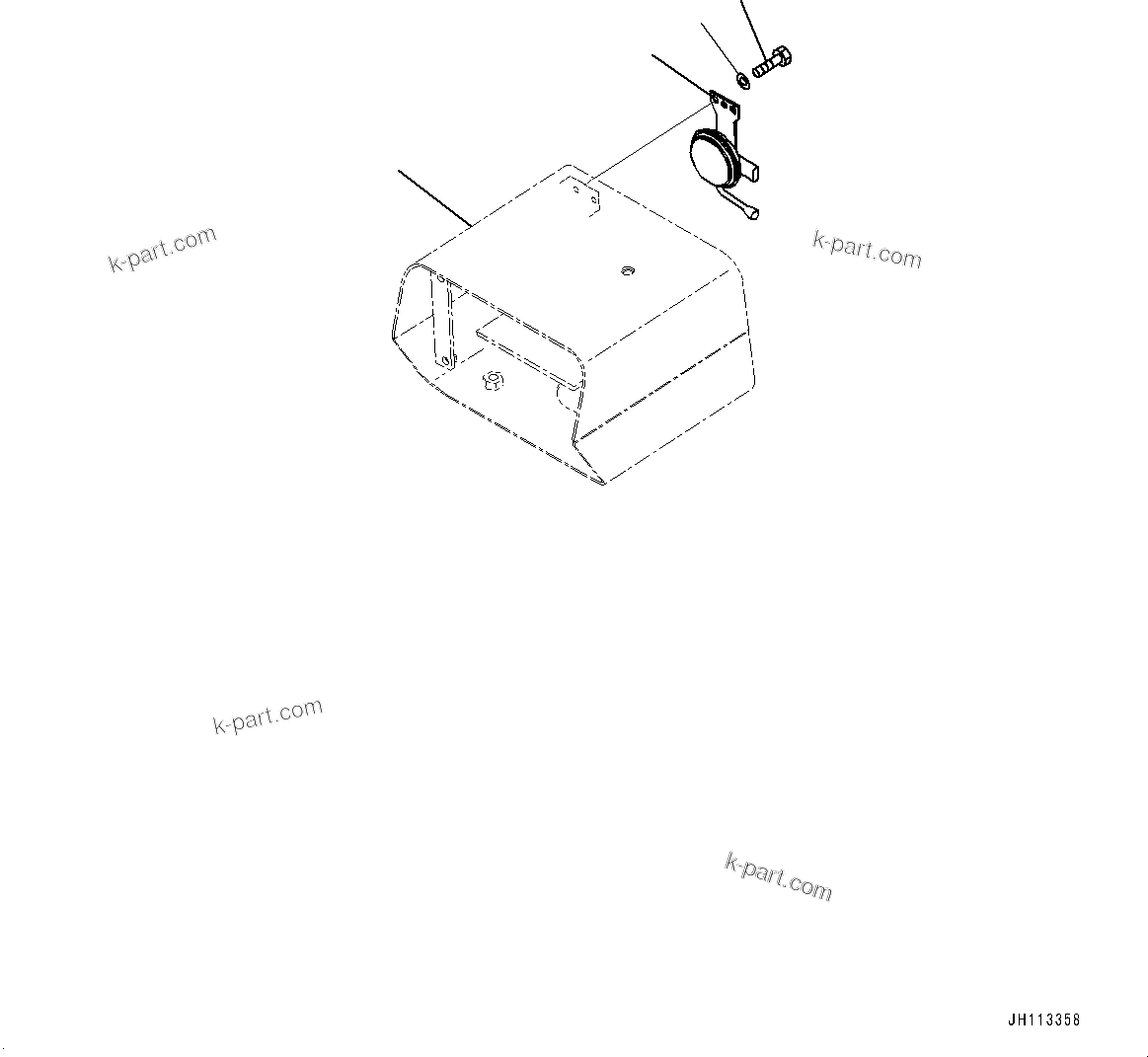 Komatsu parts book diagram for D375AI-8 S/N 81001-UP: HORN, R.H.(#81001-)