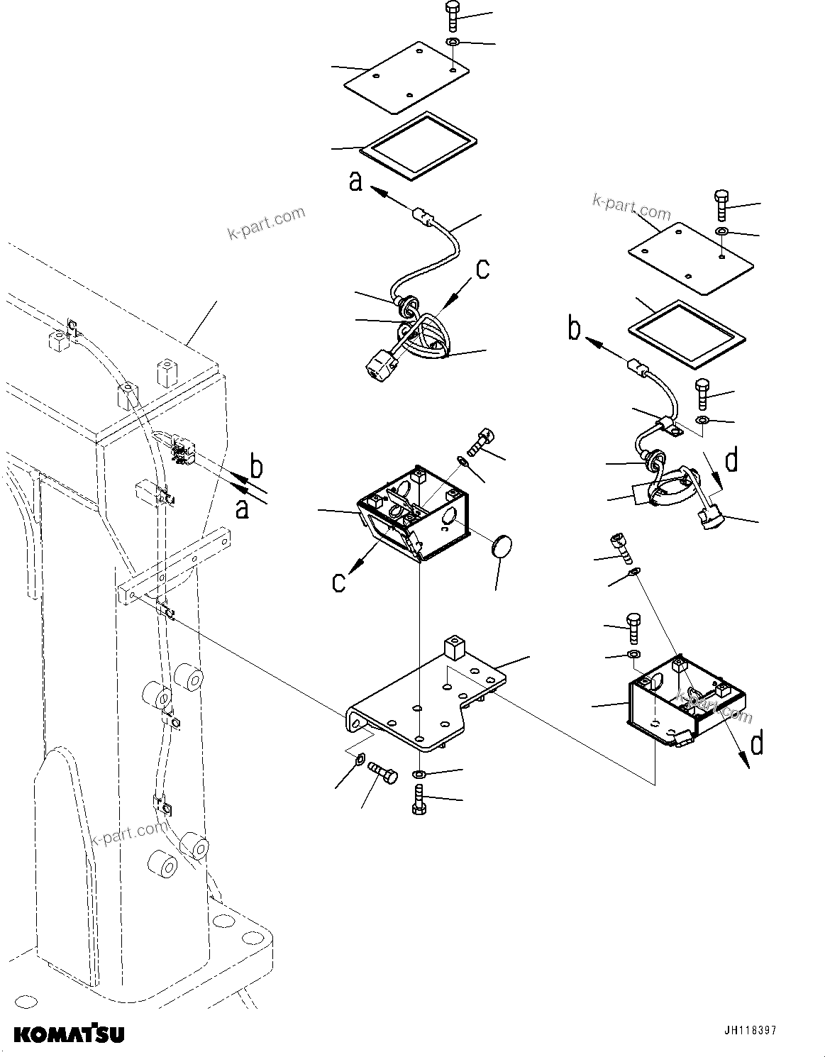 Komatsu parts book diagram for D375AI-8 S/N 81001-UP: REMOTE MONITOR CAMERA, CAMERA, L.H.(#80001-)
