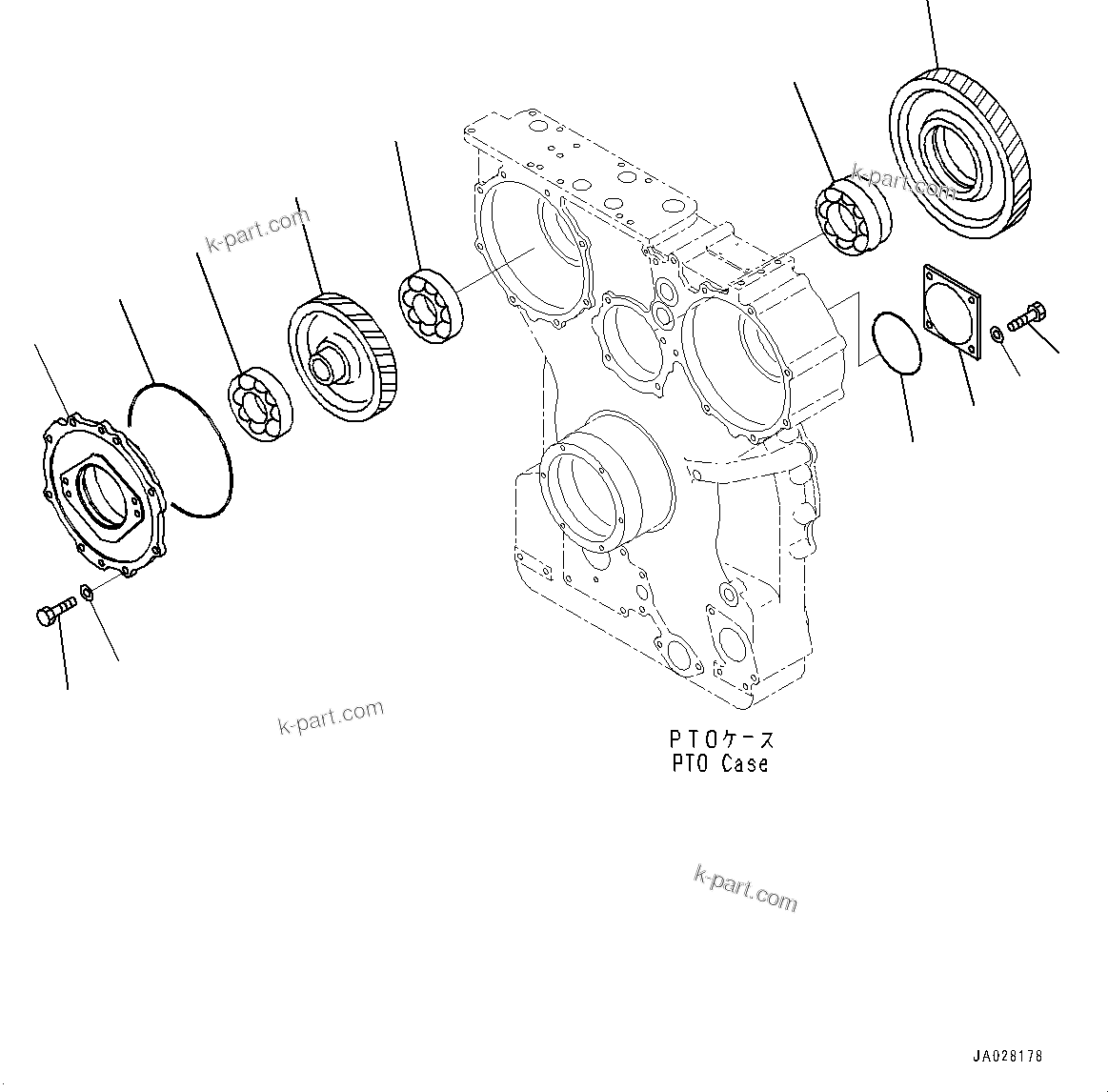 Komatsu parts book diagram for D375AI-8 S/N 81001-UP: POWER TRAIN, CHARGE PUMP GEAR(#80015-)