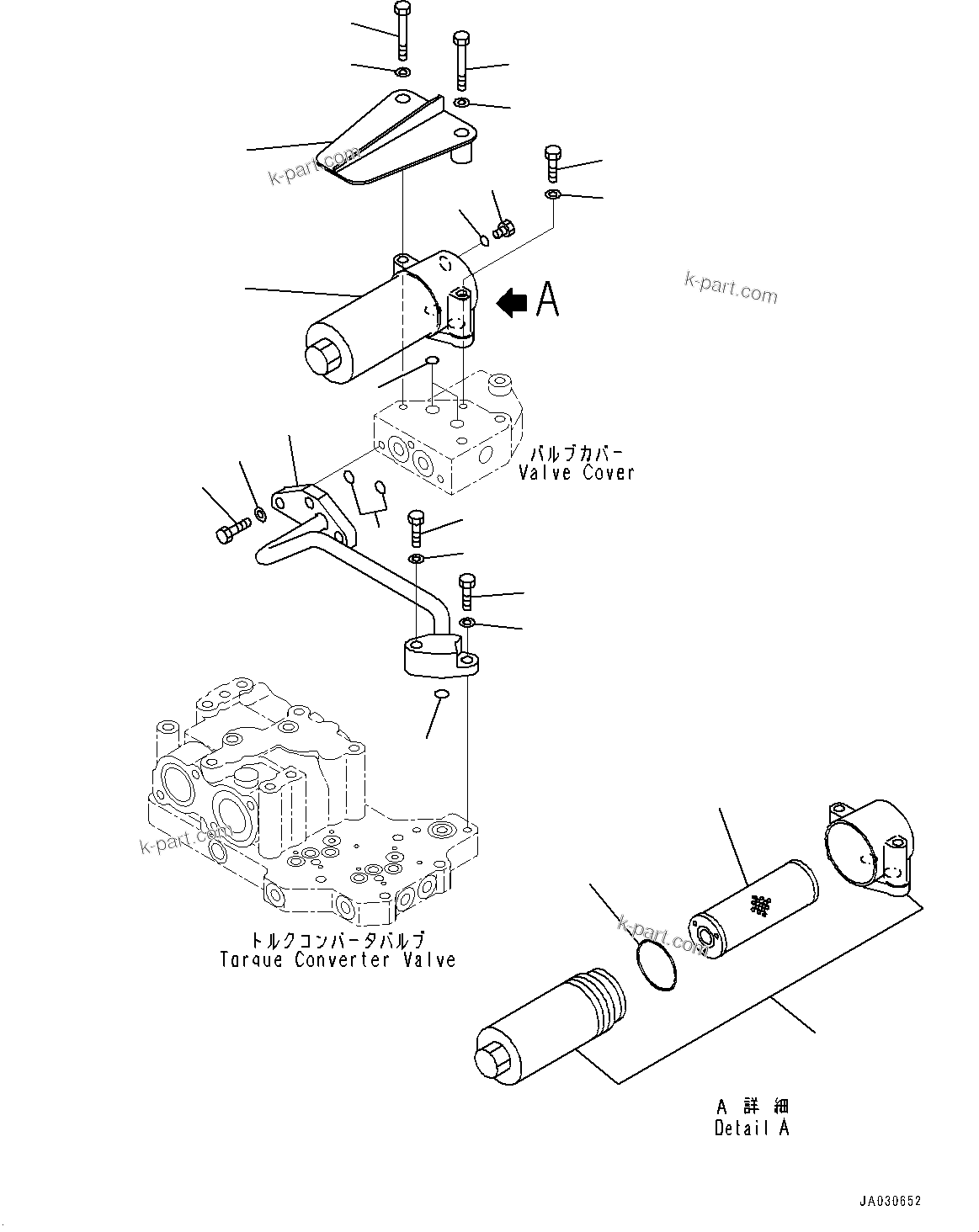 Komatsu parts book diagram for D375AI-8 S/N 81001-UP: POWER TRAIN, TORQUE CONVERTER FILTER(#80015-)