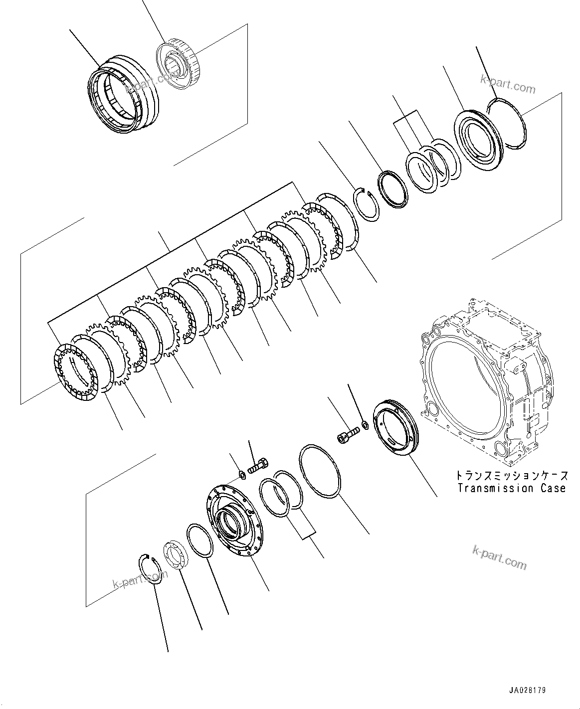 Komatsu parts book diagram for D375AI-8 S/N 81001-UP: POWER TRAIN, 1ST HOUSING(#80015-)