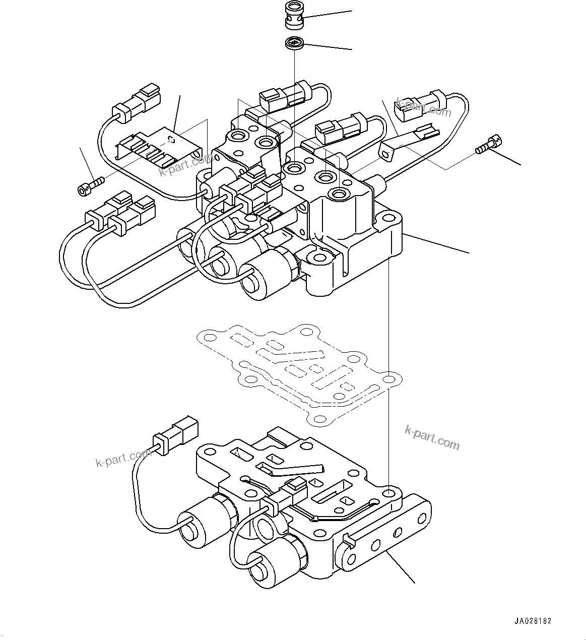 Komatsu parts book diagram for D375AI-8 S/N 81001-UP: POWER TRAIN, TRANSMISSION CONTROL VALVE (ECMV)(#80015-)