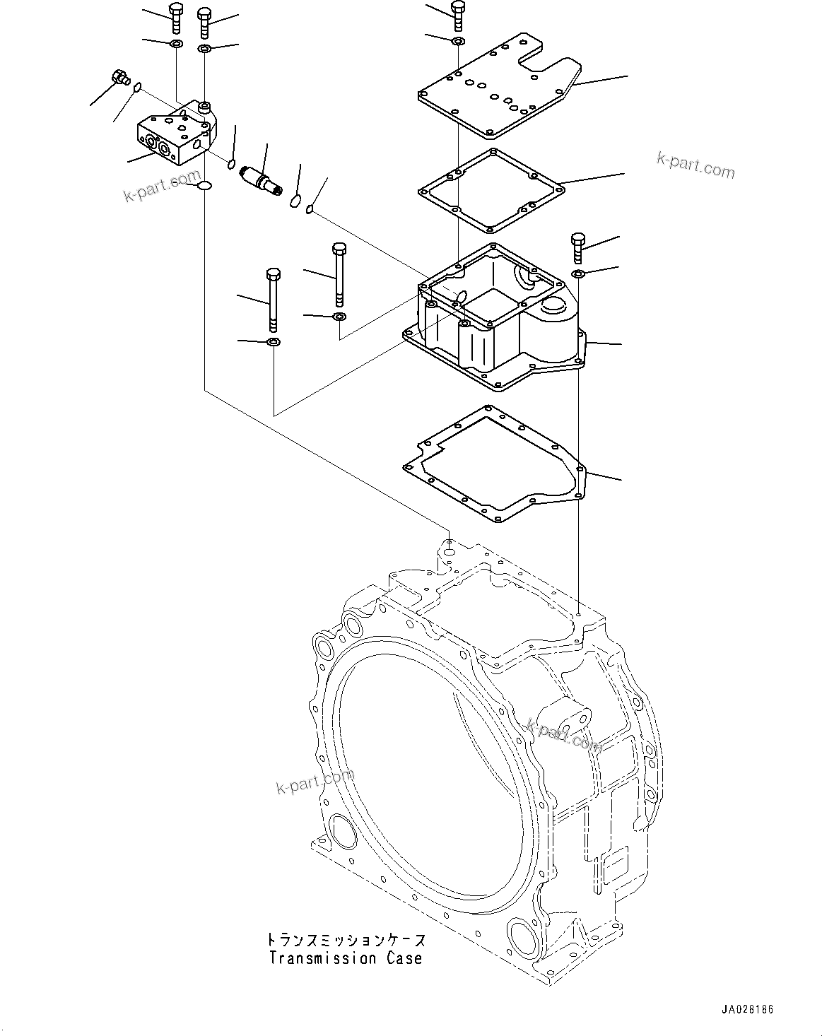 Komatsu parts book diagram for D375AI-8 S/N 81001-UP: POWER TRAIN, VALVE COVER(#80015-)