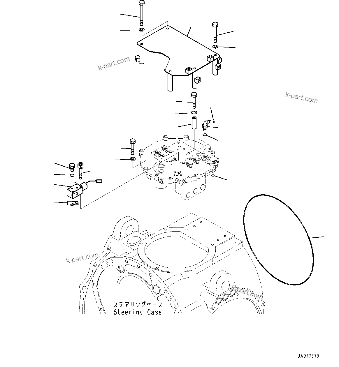 Komatsu parts book diagram for D375AI-8 S/N 81001-UP: POWER TRAIN, PREVENT STEEP BRAKE VALVE(#80015-)