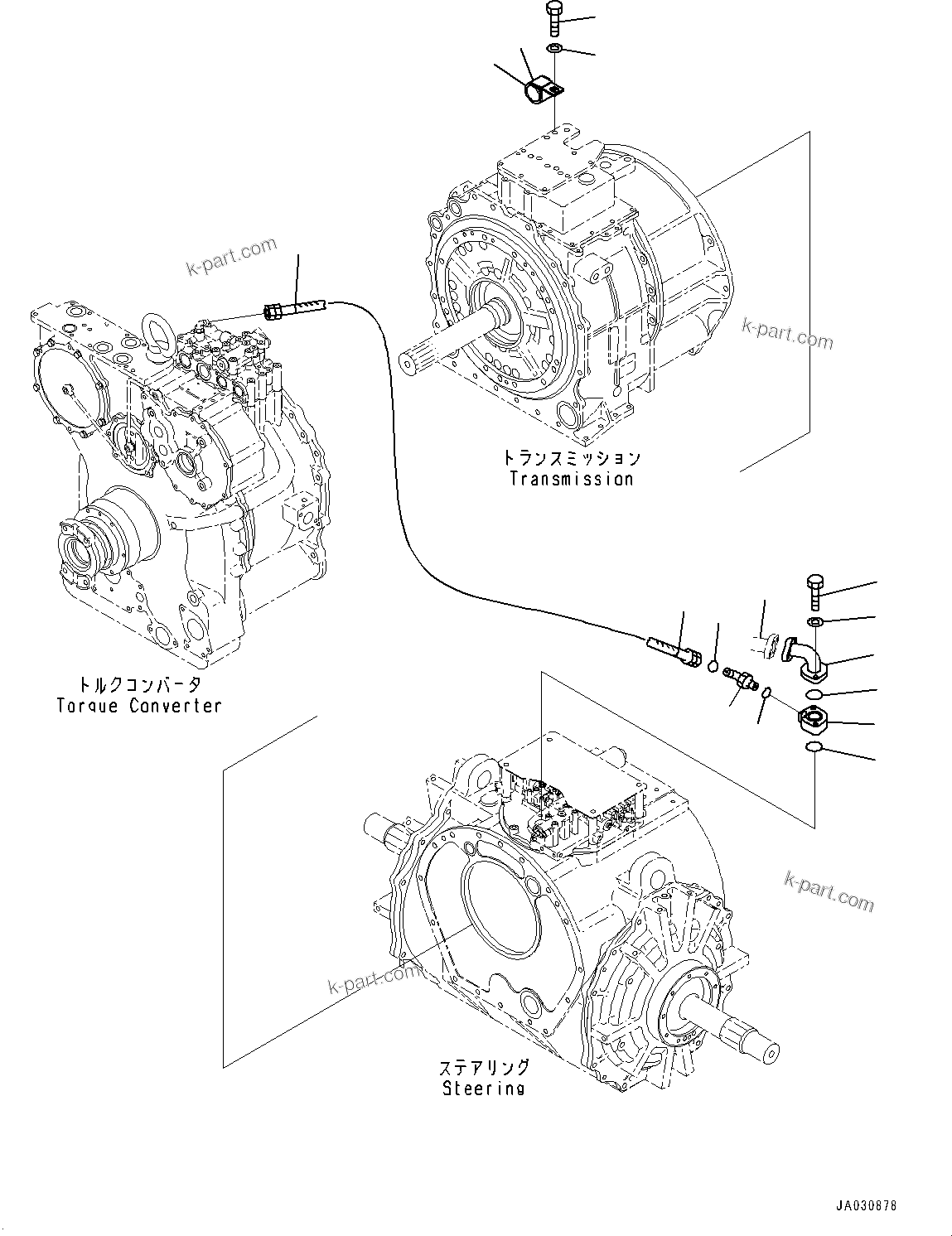 Komatsu parts book diagram for D375AI-8 S/N 81001-UP: POWER TRAIN, PIPING(#80015-)