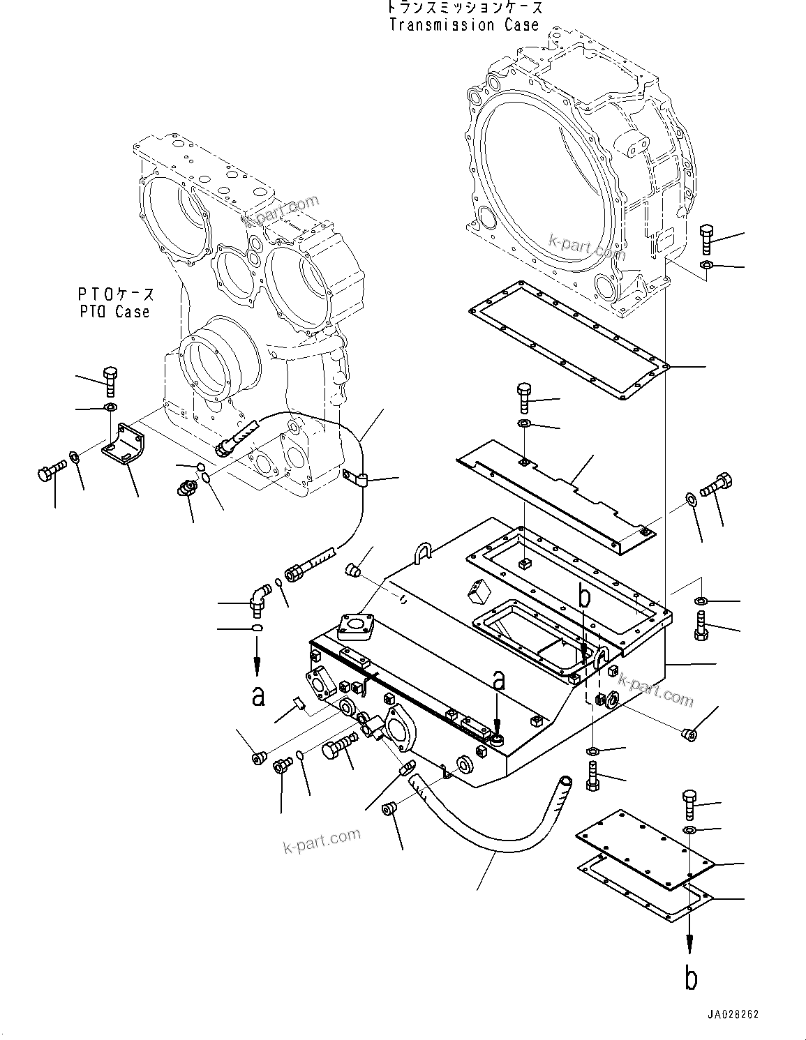 Komatsu parts book diagram for D375AI-8 S/N 81001-UP: POWER TRAIN, TANK(#80015-)