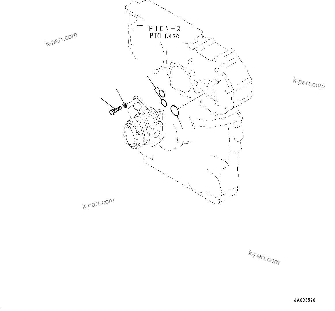 Komatsu parts book diagram for D375AI-8 S/N 81001-UP: POWER TRAIN, PUMP MOUNTING(#80015-)