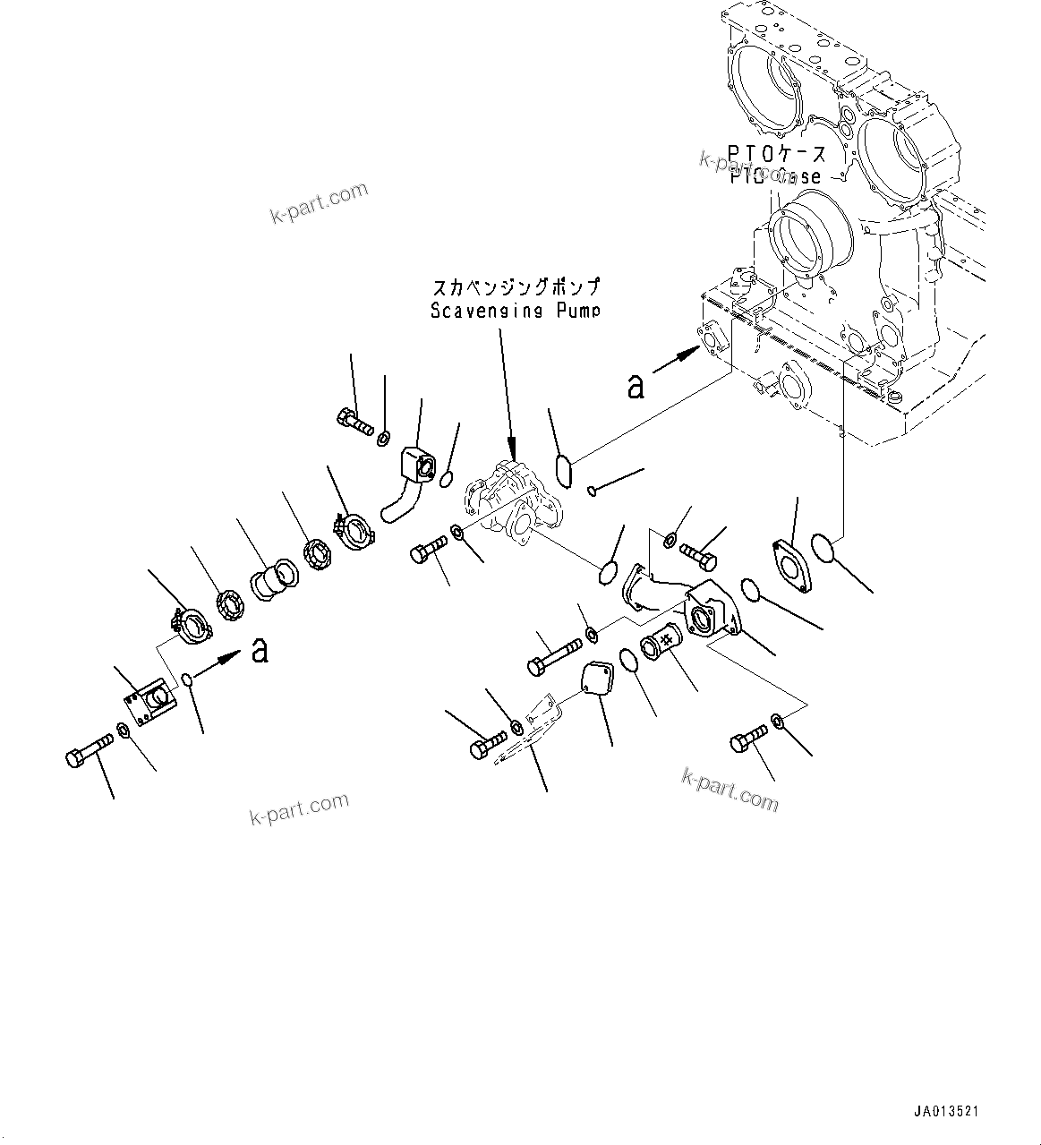 Komatsu parts book diagram for D375AI-8 S/N 81001-UP: POWER TRAIN, RETURN PIPING(#80015-)
