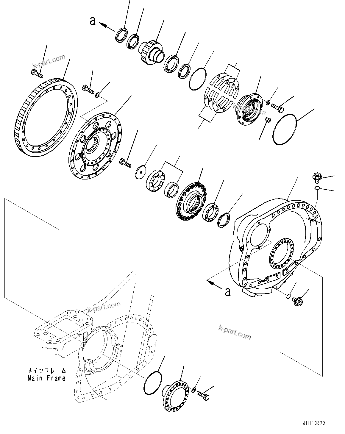 Komatsu parts book diagram for D375AI-8 S/N 81001-UP: FINAL DRIVE, FINAL GEAR CASE R.H.(#81001-)